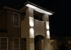 Outdoor LED lighting installation for enhanced outdoor spaces.